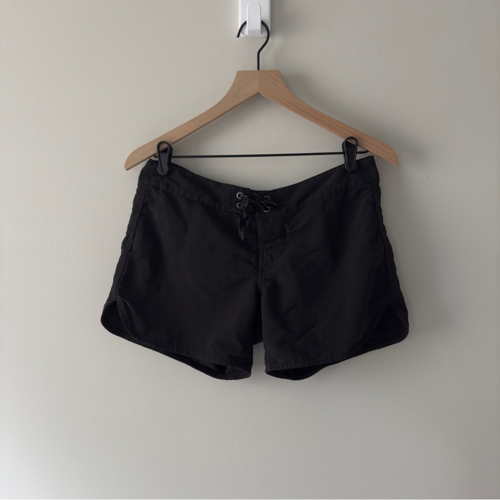 Patagonia Black Women's swim surf shorts boardshorts tie beach summer outdoors 6